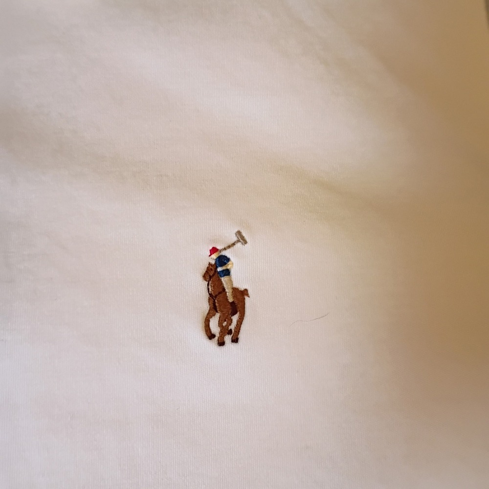 Polo Ralph Lauren Mens Classic Fit White Short Sleeve Polo Medium Flesh Pony - Picture 4 of 8